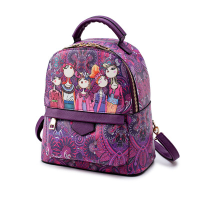 

my Love Vintage backpack Backpack Bag female female Korean art students original fashion design printing bag