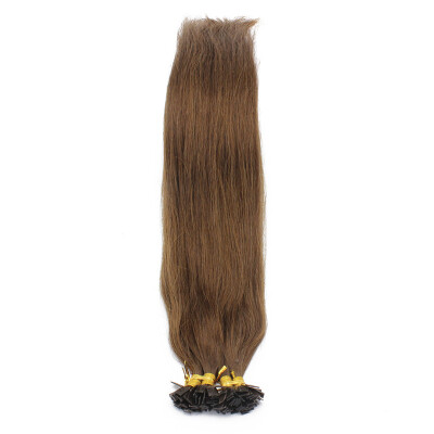 

1g/s 100g #6 Brown Prebonded Keratin Flat tip Human Hair Extensions