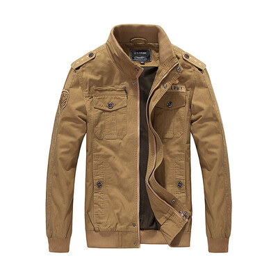 

Diliba Mens Casual Cotton Military Jacket Coat Black-Khaki-Army Green