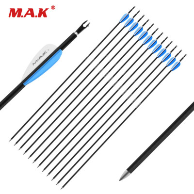 

12 PC MAK 28 inches Spine 1000 Carbon Arrows With OD 60mm for Archery Practice Hunting