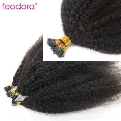 

Prebonded Remy Hair Extensions Natural Kinky Straight I Tip Human hair Extensions 1g Virgin Extensions