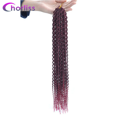 

Chorliss Curly Crochet Hair 20Inch Bohemian Crochet Braids Low Temperature Fiber Ombre Synthetic Braiding Bulk Hair 80g Pack