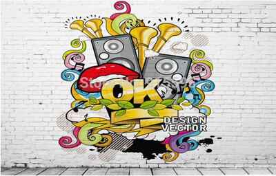 

Custom Mural Wallpaper 3D Colorful Graffiti Retro Modern Style Mural Children's Room Living Room KTV Bedroom Backdrop Wallpaper
