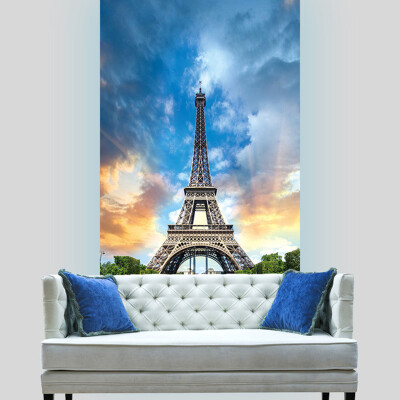 

Papel De Parede 3D Paisagem Beautiful Eiffel Tower Entrance Living Room Hotel Backdrop Wall Painti