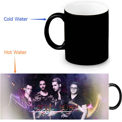 

Tokio Hotel 350ml / 12oz Heat Reveal Mug Color Change Чашка кофе Чувствительные морфинговые кружки Волшебная чашка для чайных чашек