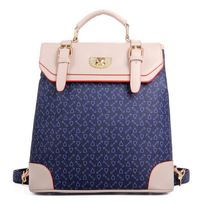 

2015 Fashion Summer Women School Bags PU Leather Print Shoulder Bags Small Ladies Designer Handbags High Quality Backpack