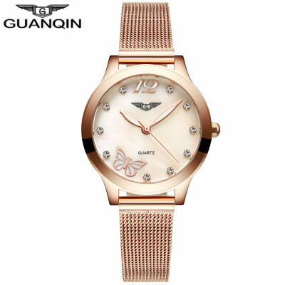 

GUANQIN Ladies watches fashion quartz watch bracelet Mesh stainless steel watch