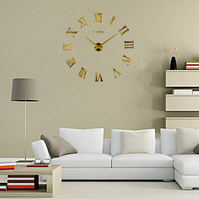 

3D Wall Clock Frameless Modern Mirror Metal Large Wall Stickers Clocks Wall Watches Room Home Decorations