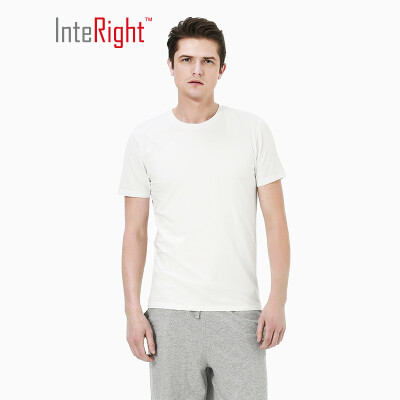 

INTERIGHT bottoming shirt male modal cotton round neck short sleeve bottoming shirt white