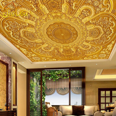 

Custom 3D Mural Wallpaper European Style Decor Relief Pattern Murals For Hotel Livingroom Bedroom Ceiling Printed Wallpaper