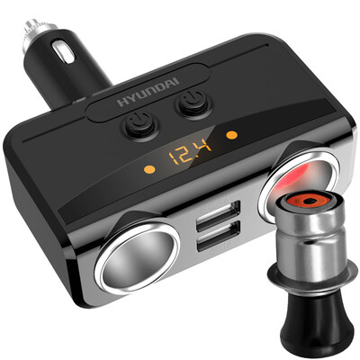 

HYUNDAI Car charger cigarette lighter One in two USB smart quick charge HY-32