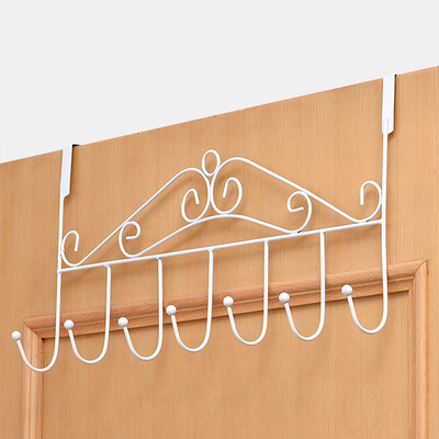 

FOOJO 2 Pack Door back hook-free nail back hook wrought iron seamless rack coat rack coat hook 7 hook