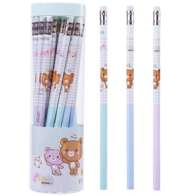 

Deli cartoon bear 30 HB writing pencil with rubber head 58133