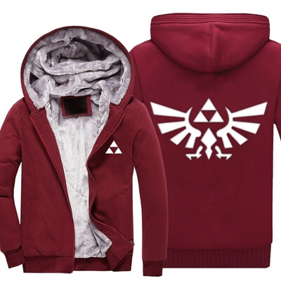 

2018 New High Quality The Legend of Zelda Link Men Thicken Hoodie Women Anime Zipper Coat Jacket Sweatshirt Cosplay Costume Plus