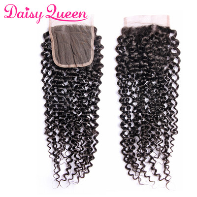 

Brazilian Kinky Curly Hair Lace Closure 8A Virgin Brazilian Hair 100 Unprocessed Human Hair Closure 4x4 Free Part