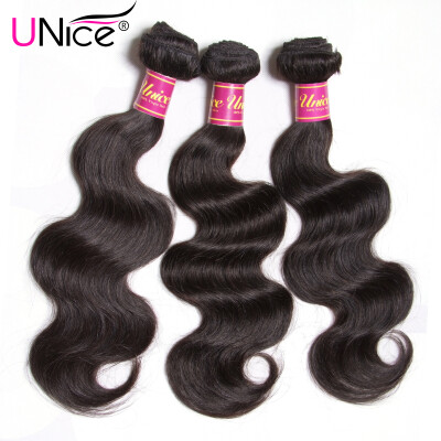 

UNice Hair Peruvian Body Wave Weave 100 Human Hair Bundles 8-30 inches Natural Color Virgin Hair Extension