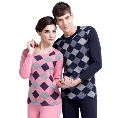 

Antarctic (Nanjiren) N033D10031A thermal underwear men and women printing body sculpting jacquard plus velvet thickening suit female pink XL