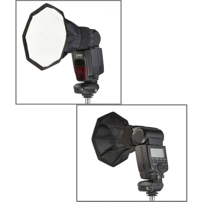 

20cm Universal Octangle Style Flash Folding Soft Box Without Flash Light HolderBlack White