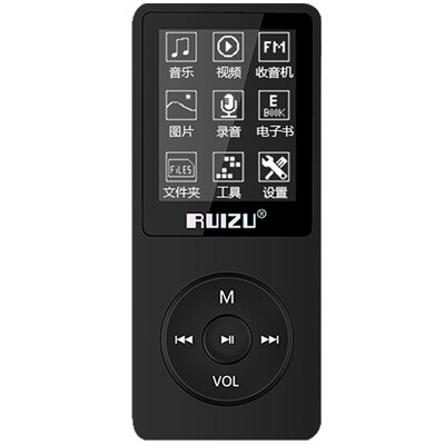 

RUIZU X02 8G Черный (без наушников) Музыкальный проигрыватель без потерь mp3 / mp4 Walkman Обучение английскому языку
