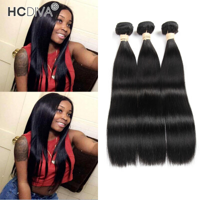 

HCDIVA Indian Virgin Human Hair Straight 3 Pcs / Lot Natural Black Can be Colored India Straight Hair Weaving Grade 7A