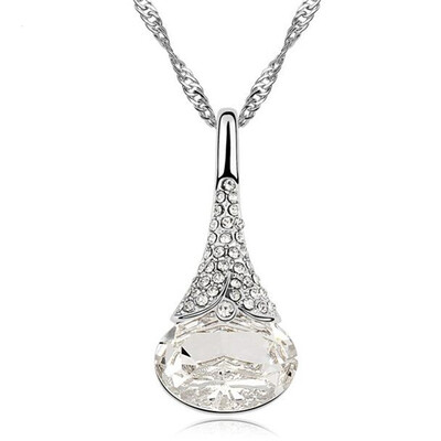 

Waterdrop Pendants Crystal from Austrian Elements High Quality Crystal Necklace Women For Wedding 8422
