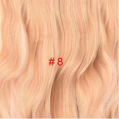 

Long 24" Stretched Wavy clip in Synthetic Hair Extensions 4 Clips One Piece Pure Color Heat Resistant Fiber 190gpiece