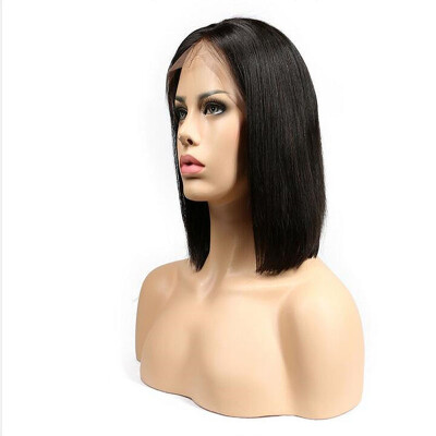 

Unprocessed Human Hair Short Bob Wigs For Black Women Brazilian Remy Hair Lace Front Human Hair Wigs Bleached Knots Free Shipping