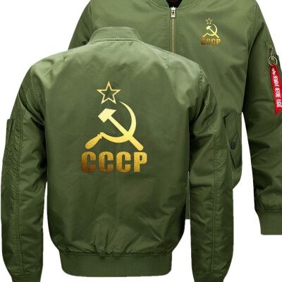 

Unique CCCP Russian USSR Soviet Union Bomber Flight Flying Jacket Winter thicken Warm Zipper Men Jackets Anime Mens Casual Coat