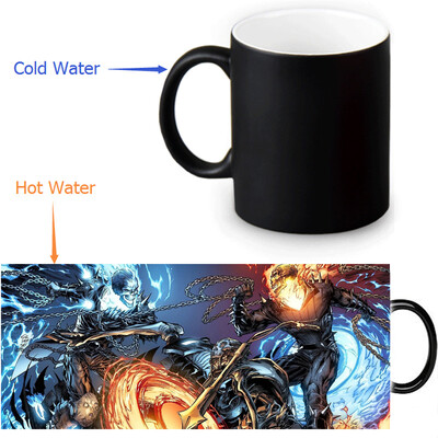 

GHOST RIDER 350ml/12oz Heat Reveal Mug Color Change Coffee Cup Sensitive Morphing Mugs Magic Mug Milk Tea Cups