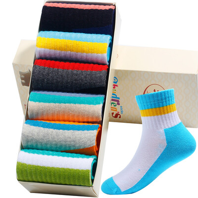 

Langsha childrens socks boys combed cotton moisture wicking cotton socks in the tube in the big childrens socks 6 pairs of mixed color feet 16-18cm 3-5 years old 21-26 yards