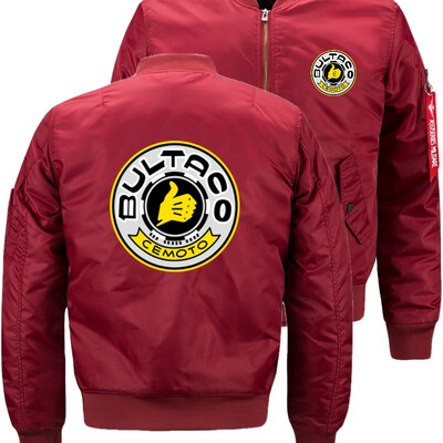 

BULTACO CEMOTO Bomber Jacket Flying Jacket Winter thicken Warm Zipper Men Jackets Anime Mens Casual Coat