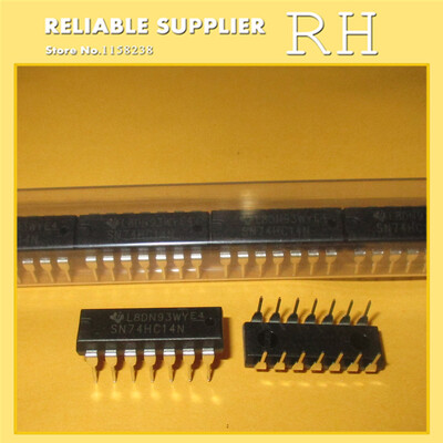 

100pcs/lot SN74HC14N 74HC14N 74HC14 DIP-14 IC HEX INVERTER SHMT-TRGR