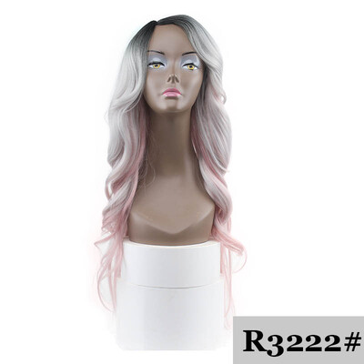 

XTRESS Heat Resistant Synthetic Wigs For Women Natural Long Straight With Bangs 26" Ombre Hair Black To Brown 180 Heavy Density