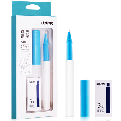 

Deli deli EF dark tip excellent series of posture posture pen signature pen posture posture pen pen six ink blue ink capsule A911