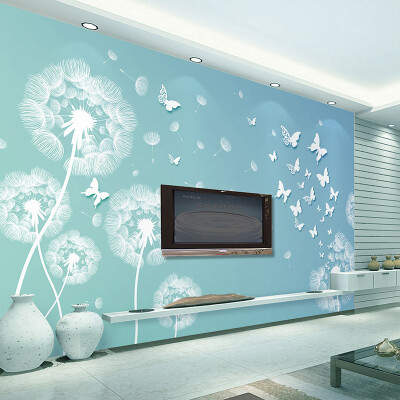 

Customize Size Mural Wallpaper Background 3D Stereo Minimalist Dandelion Butterfly Home Decor Wall Covering Living Room Painting