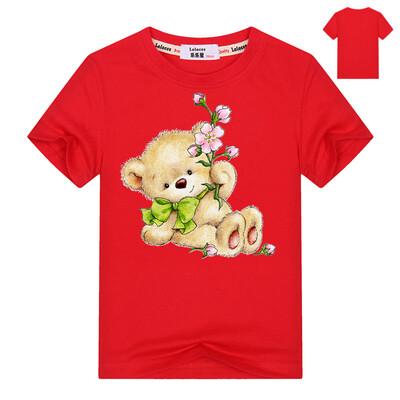 

Тенденции Стили Девушки Мультфильм Животные Футболка Kawaii 3D Pattern Медведь печати O-Шея Повседневная Короткие рукава Тройники