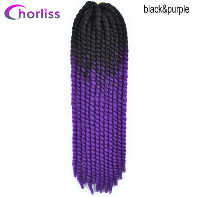 

Chorliss 12" Ombre Purple Havana Twist Braiding Hair Synthetic Crochet Braids Hair Extensions 16strandspack