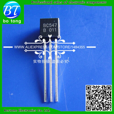 

100pcs BC547 BC547B Amplifier Transistors(NPN Silicon) 45V 0.1A TO-92 Free shipping Special sales