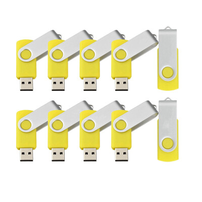 

Fillinlight 10PCS Pack Yellow Swivel USB Flash Drive USB 20 USB Disk Flash Drive 360°Twist Drive