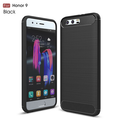 

Углеродного волокна матовый Силикон чехол на huawei honor 9 хуавей хонор 9 (5.15дюймов) случае прочная Броня чехлы бампер чехла