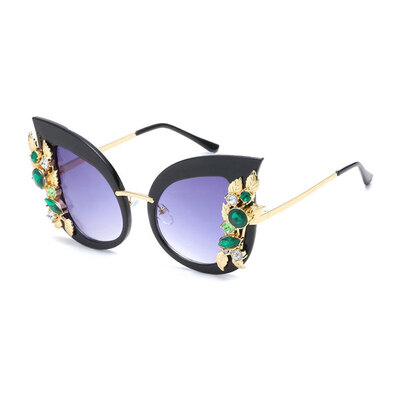 

Vintage Design Cat Eye Солнцезащитные очки для женщин Crystal Diamond Роскошные солнцезащитные очки Женские очки De Sol