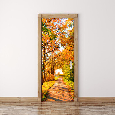 

Photo Wallpaper Custom 3D Maple Forest Path Mural Living Room Bedroom PVC Self-Adhesive Waterproof Door Sticker77cmx200cm