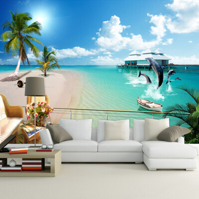 

Custom 3D Photo Wallpaper Mediterranean Beach Large Wall Murals Living Room TV Background Home Wallpaper Decor Mural Wall Paper