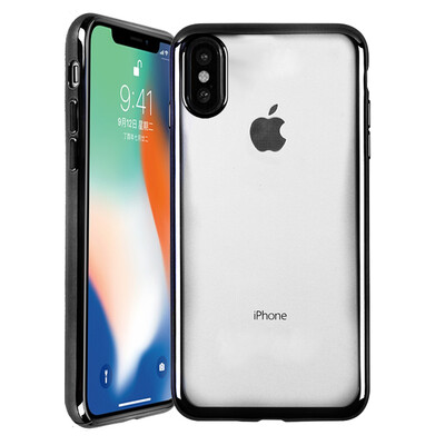 

Weiji iPhone X Phone Case Plating Clear Mobile Shell Black для iPhone X