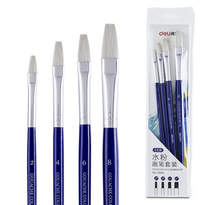 

Deli deli 4 double 2468 gouache brush oil brush oil painting special pen blue 73866