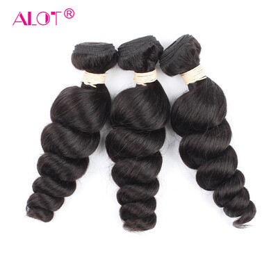 

Alot Indian Hair Loose Wave Unprocesse Loose Wave 100% Human Hair 3 bundles 8 to 28 inch Virgin Hair