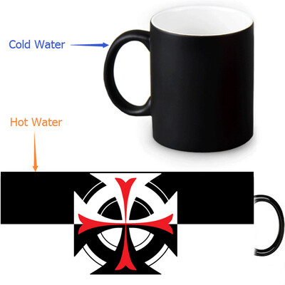

The Knights Templar 350ml/12oz Heat Reveal Mug Color Change Coffee Cup Sensitive Morphing Mugs Magic Mug Milk Tea Cups