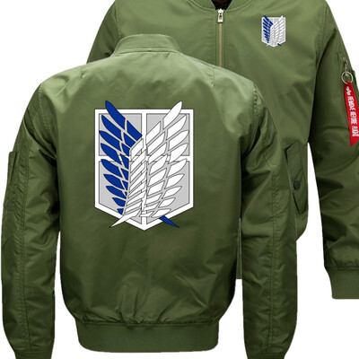 

Wings of Liberty Bomber Flight Flying Jacket Winter thicken Warm Zipper Men Jackets Anime Mens Casual Coat