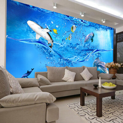 

Custom photo wallpaper 3D ocean underwater fish wallpaper living room sofa TV background wallpaper large mural