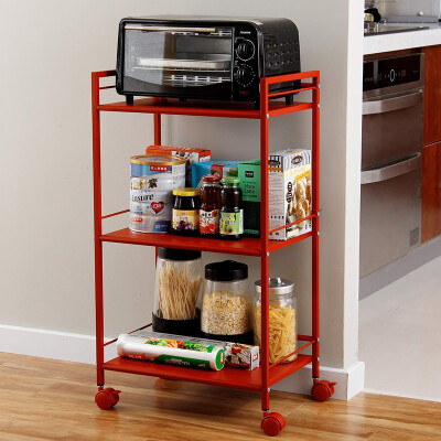 

Ou Runzhe cart Taiwan made of thick steel plate 3 layer storage removable shelf matte red